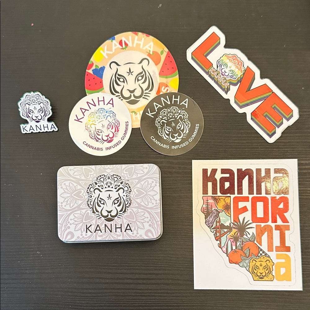 Kanha Pin, Tin and Sticker Set with Lion Design